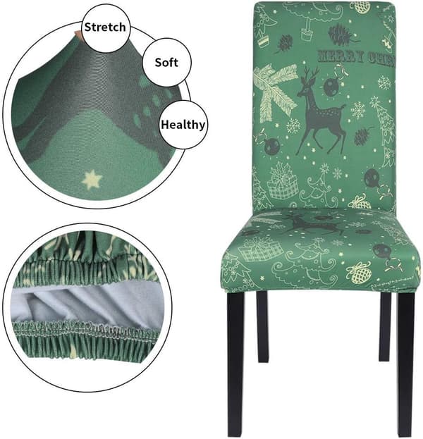 2 julemiddagsstoltrekk, stretch Xmas Parsons-stol