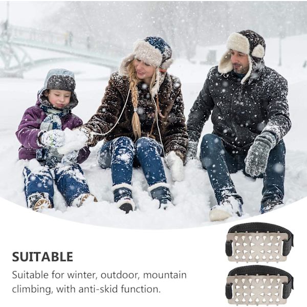 26 Tænder Crampons Walking Traction Anti-Ice Sne Crampons Anti-Slip Grips Sko Dækker til Vinter Walking Hiking Klatring Sort