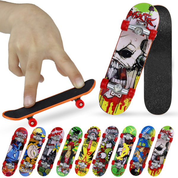 Finger Skateboard, Sæt med 7 Mini Finger Toys Deck Truck Finger B