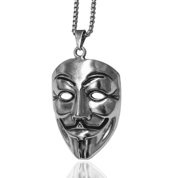 Populær enkel halskjede titan stål smykker kvinnelig klovn maske