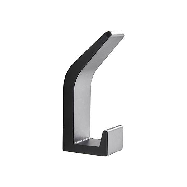 2 stk (svart) selvklebende aluminiumkroker, dobbel baderom til