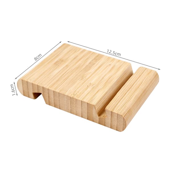 125*8*16cm Bambuinen matkapuhelinjalusta, kaksoispaikkainen puinen pidike