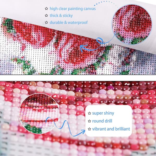 5D Diamantmaleri Kit, Rose Diamantmaleri Kit, Fuld Kit, Pa