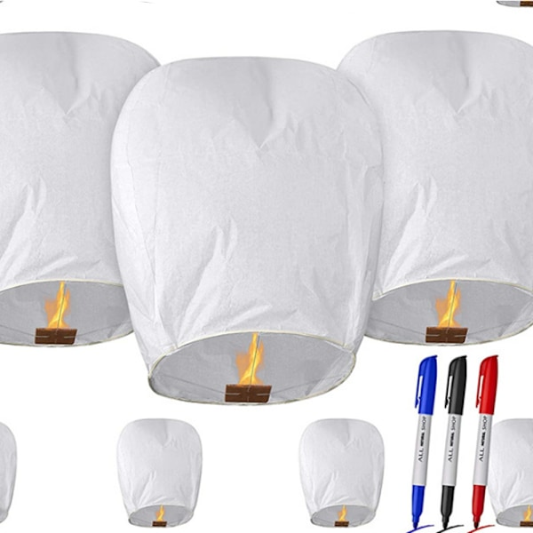 10Pack Chinese Sky Lanterns EcoFriendly, 100 Biodegradable 664a