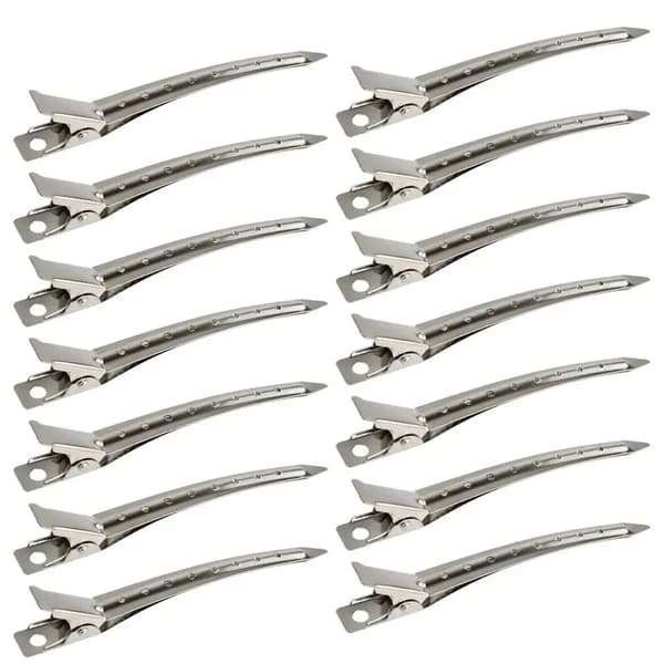 24 pakker andebillklips, 3,5 tommer rustfritt metallalligator C