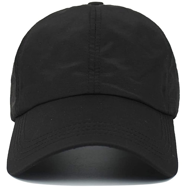 Kvinnors Criss Cross Ponytail Baseball Cap Justerbar Hög Mes black