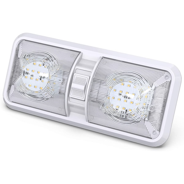 LED-kattovalaisin, kaksoiskupoli, 12 V DC, ON/OFF-kytkin