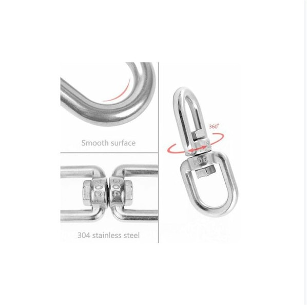 M6 Dobbelt Endet Svingbar Ring, 304 Rustfrit Stål Svingbar Ring, Sa