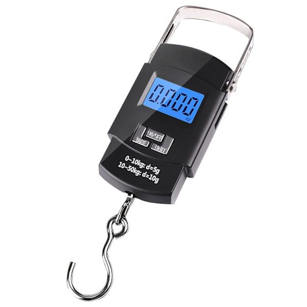 1 kpl musta digitaalinen matkalaukku koukku vaaka 50kg/110lbs elektroninen tarkkuus