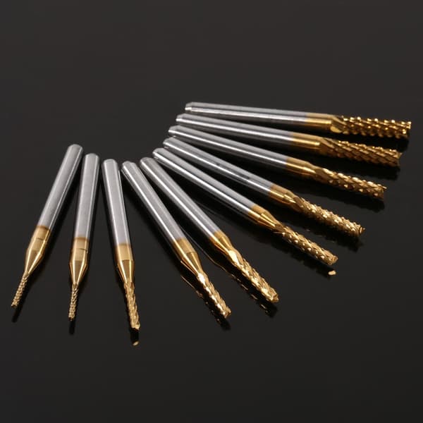10 stk. Cementeret Carbide End Mill Gravering Bits Udskæringsborværktøj