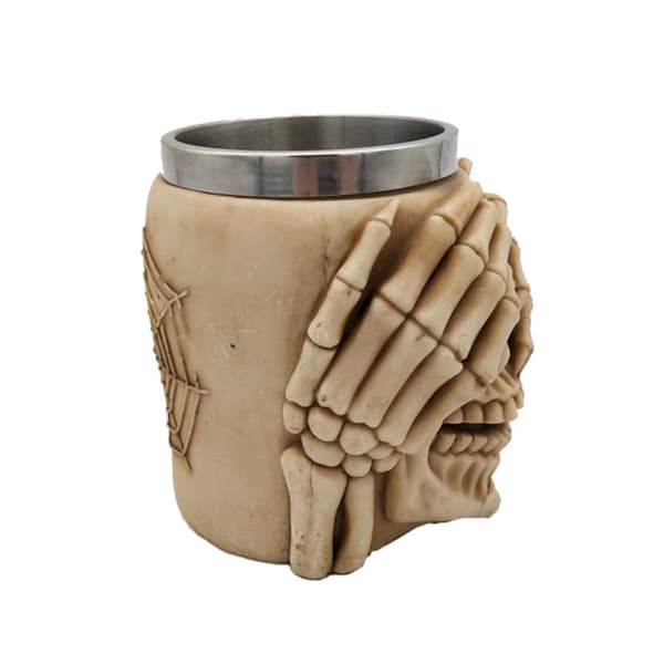Halloween Gåvor Rostfritt Stål Skalle Kaffe Kopp Te Kopp 3D