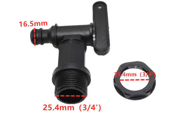 Plast Vatten Tank Kran, Vatten Tank Adapter, Trädgårdsslang Kran