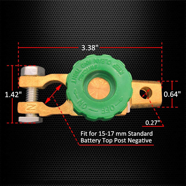 Toppmontert batterikoblingsbryter, batteriets hovedbryter Isolat