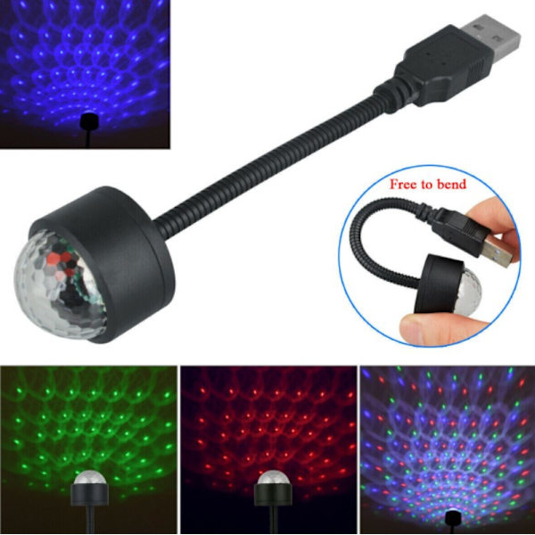 Farverig LED-stemningslys til bil