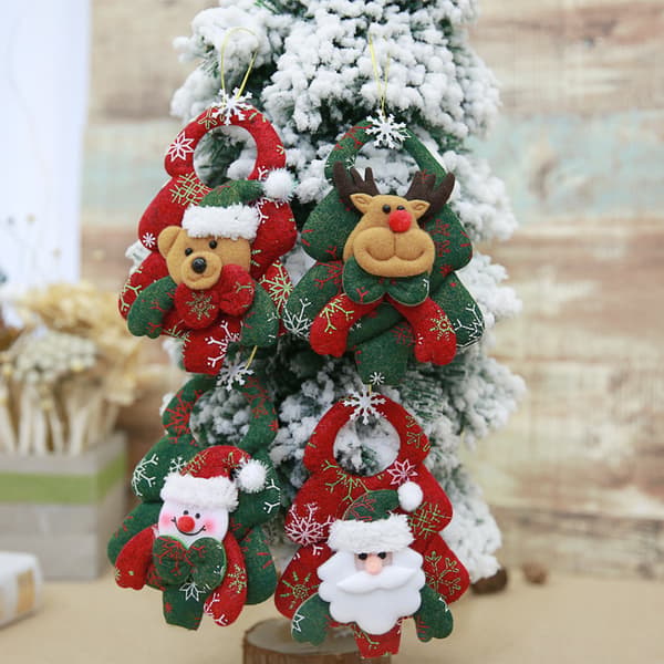 4 st julgransprydnader tomte snögubbe älg fest jul T