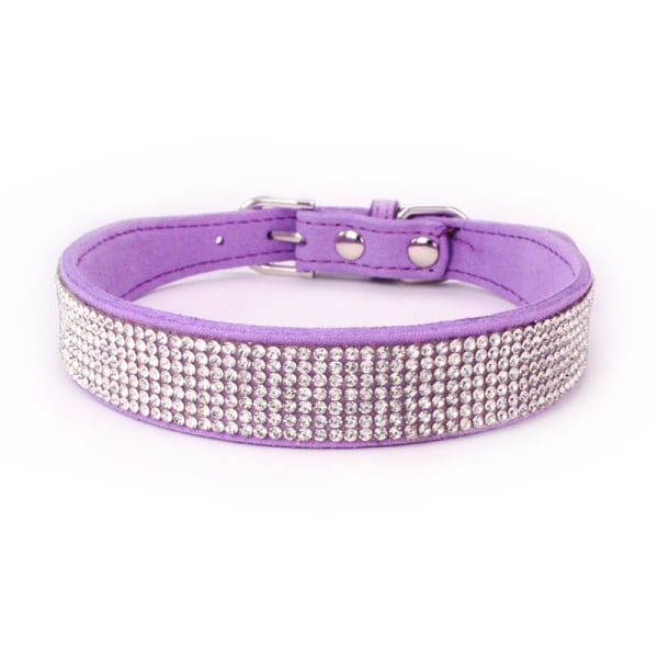 Rhinestone Dog Collar, Cute Dazzling Sparkling Soft Suede Leathe