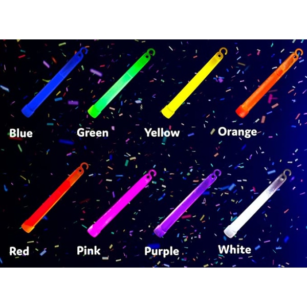 Glow Sticks Festrekvisita for barn og voksne 25pk - 6 tommer Bul