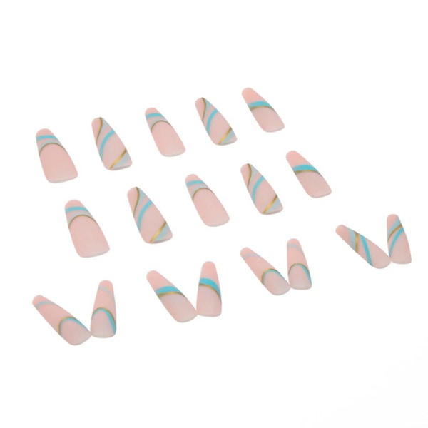 Långt tryck på naglar Virvla lösnaglar med mönster Kista Fa