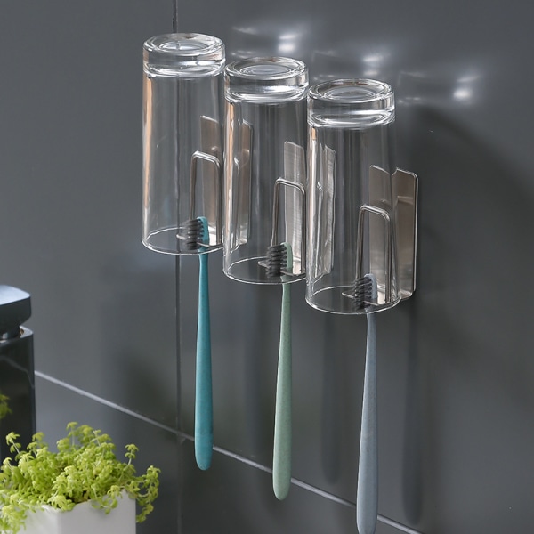 6 stk vægmonteret elektrisk tandbørsteholder med lim til bad