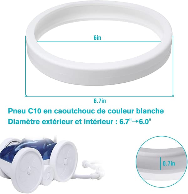 Pool Cleaner All Purpose Tire Replacement Part Compatible with Po