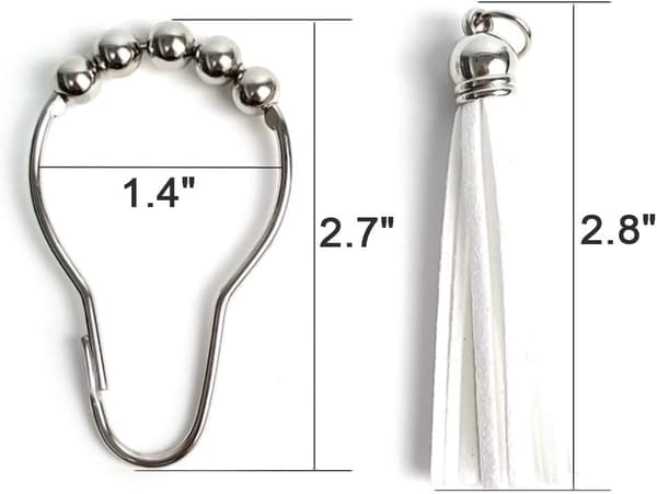 12-pack 304 rostfritt stål dekorativa duschdraperiringar med
