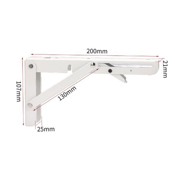 Folding Bracket 200mm, 2 stk. Svart Folding Console Bracket, Folding Shelf Brackets Load, Heavy Duty Retractable Foldi