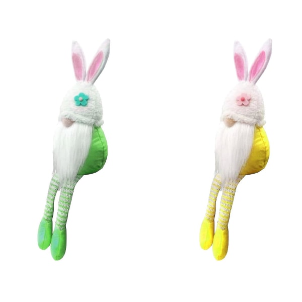2 st påsk tecknad kanin form söt ansiktslös docka godisburk
