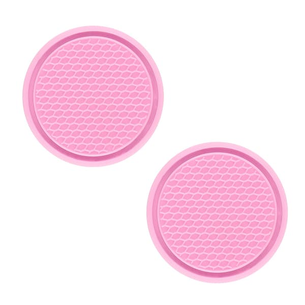 Pink 2-delt sæt af bilkopholder tilbehør skridsikre s