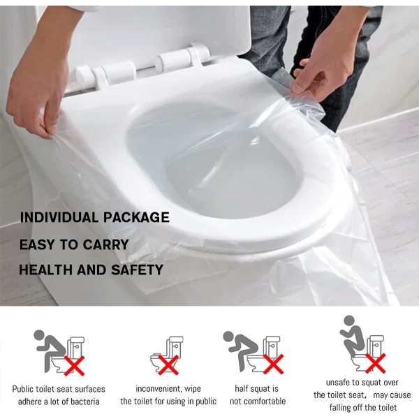 100 pakke toalettsetetrekk Antibakterielt vanntett engangs