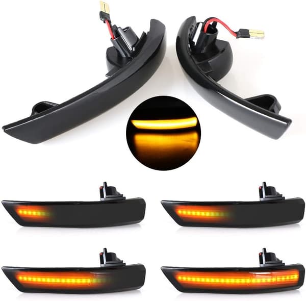 2 stk. Dynamisk blinklys LED Sidevinge Sidespeil Indi