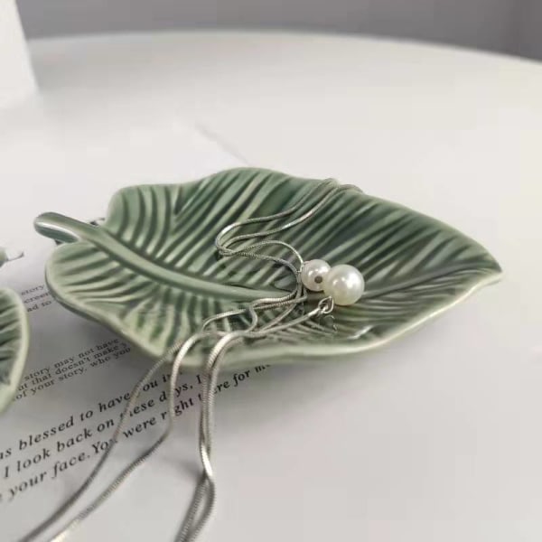 Leaf Trinket Fad Dekorativ Ring Fad Holder til smykker En