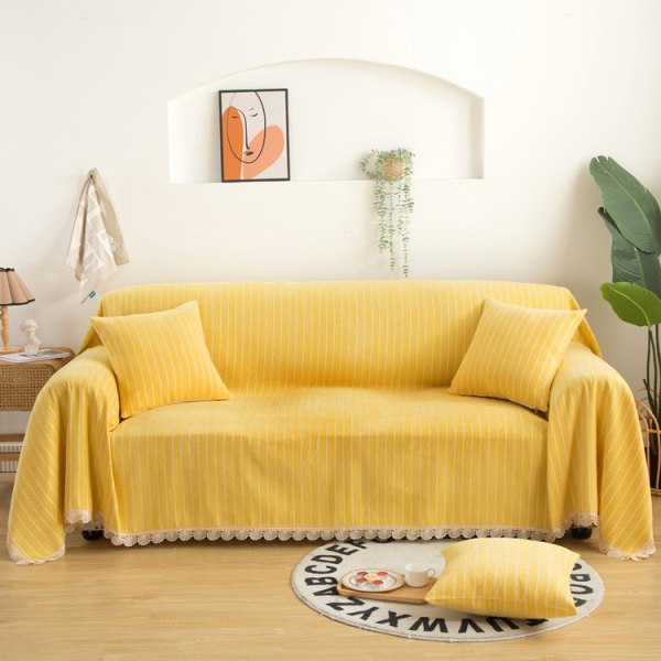 Enfärgad Chenille soffa Handduk Spets Cover Cover T