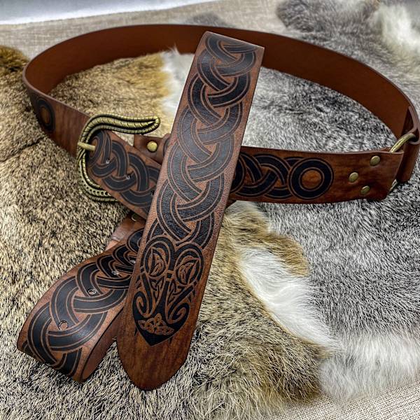 Viking Celtic Stripe Belt Medieval Vintage Knight Belt cosplay st