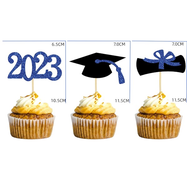 36 stk. kagepynt til dimission - kagepynt til dimission 2023