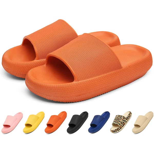 Orangefarvede slippers slides til mænd og kvinder, skridsikre brusebadsslides