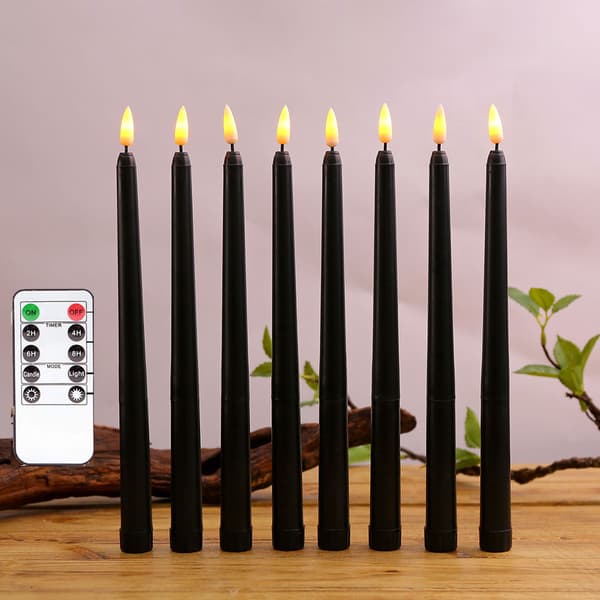 6 stk. sorte LED-spidslys, vindueslys, stearinlys, L