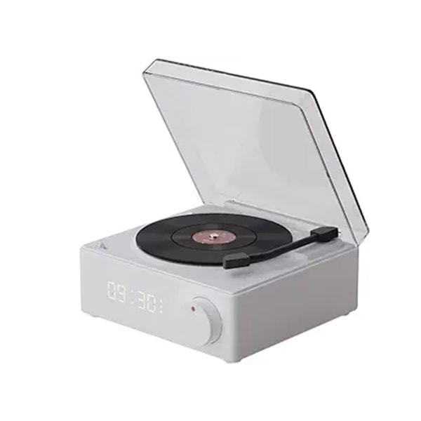 (Hvit) Retro Vinyl platespillerstil Bluetooth-høyttaler Gramoph