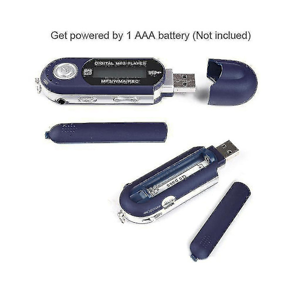 Bærbar USB mp3-afspiller med sort digitalt LCD-display