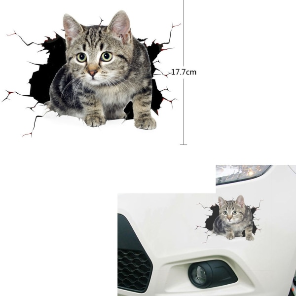 En 3D-simulering sød kat personlige kreative bilklistermærker, bil