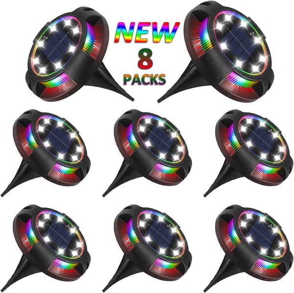 12 LED solcellslampor för utomhusbruk, 8-pack