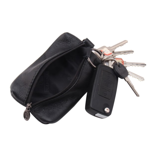 Unisex ægte læder nøgletaske Pungpose Taske Nøgleringholder
