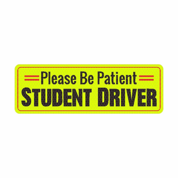 3-pakke studentdrivermagnet for bil, vær tålmodig Student D