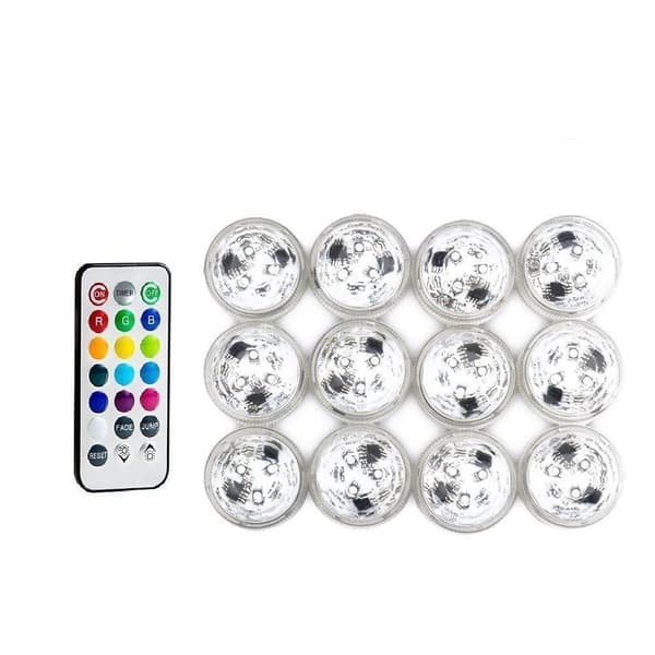 10 stk Mini nedsenkbare LED-lys, undervannslampe vanntett R