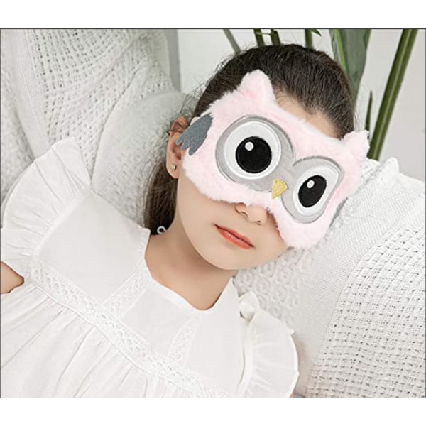 Animal Sleep Eye Mask Søt morsom 3D myk fluffy tegneserie øyemaske