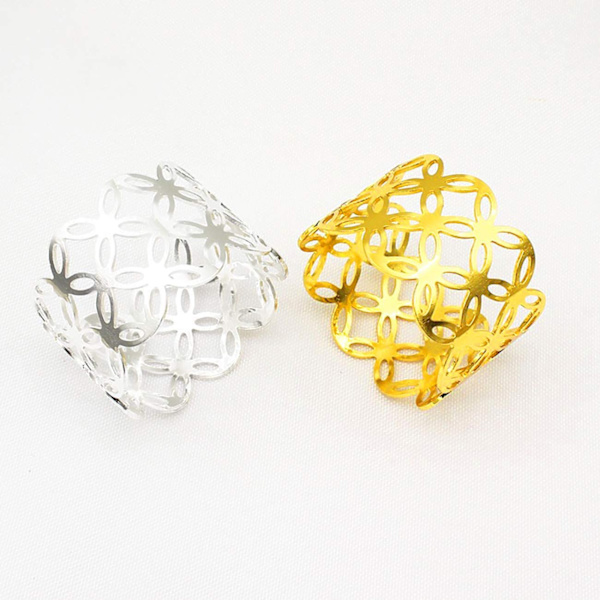 Servietringe og -holdere, 6 stk. Metal Servietring Serviet Loop Hol