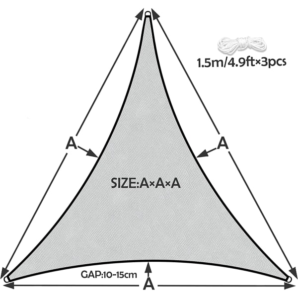Trekantet skygge seil polyester vanntett skygge klut anti UV f