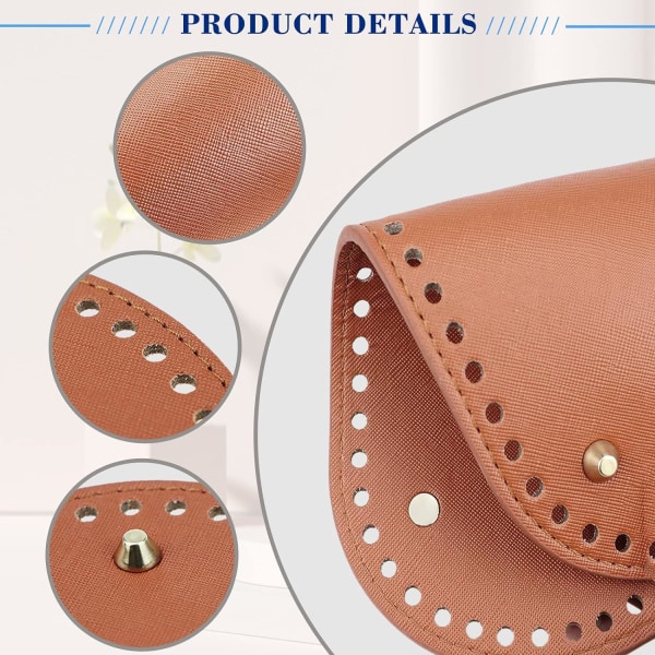 8 delar väska botten, oval virkad väska botten med hål PU läder