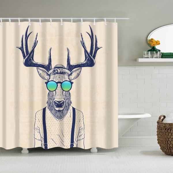 Duschdraperi (180cm*180cm Hjort Horn), Funky Fresh Fun Djur