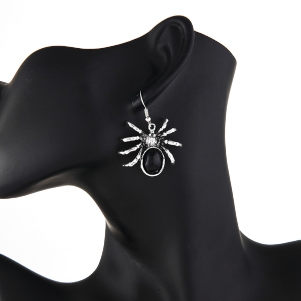 2 par sorte edderkopp-øreringer til Halloween motepersonlighet f488 | Fyndiq