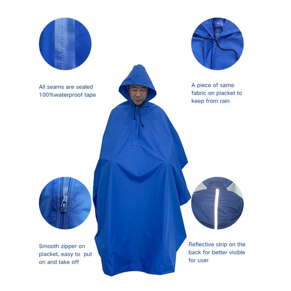 Premium Universal Vanntett Poncho med hette, Rullestolregn C